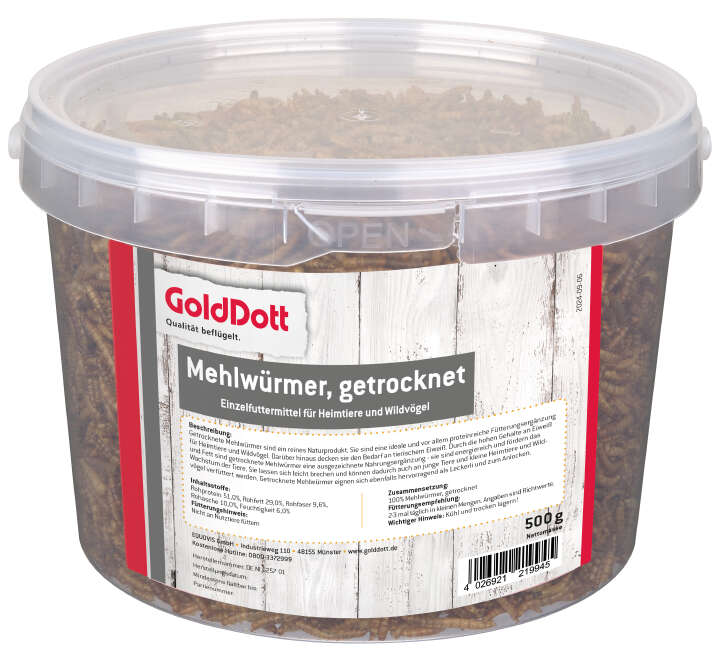 Golddott Mehlwürmer, getrocknet